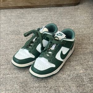 Nike Forest Green and White Sneakers air forces